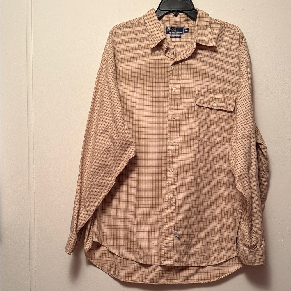 Polo by Ralph Lauren Men's Beige Checkered Button Down Shirt